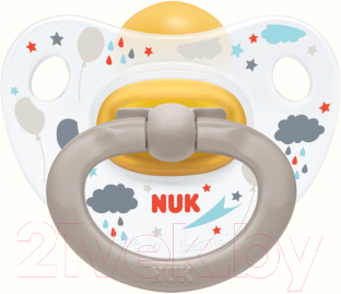 

Пустышка NUK, Белый;серый, Happy Kids / 10726007