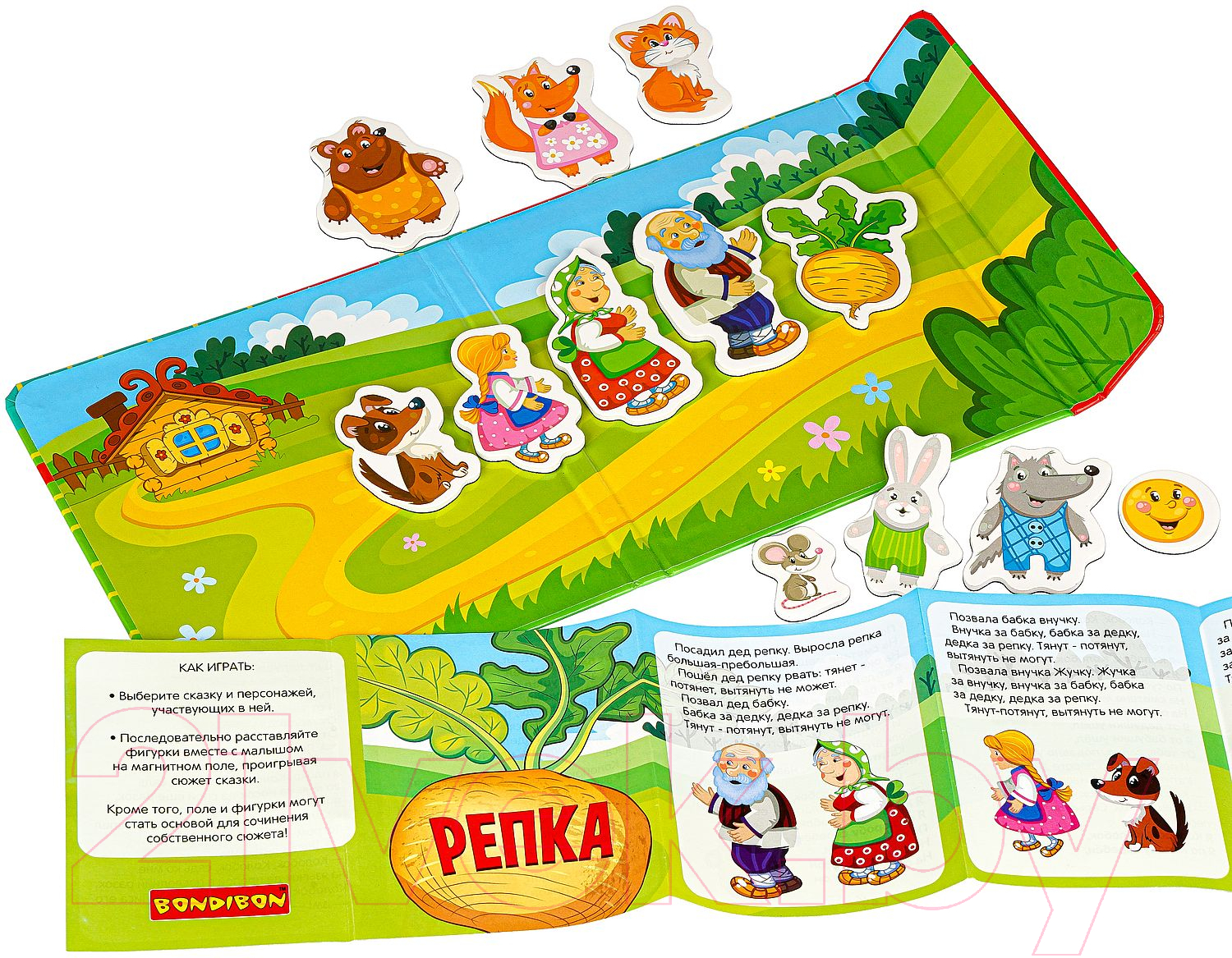 Развивающая игра Bondibon Магнитные сказки. Колобок и репка / ВВ4236 — фото 3