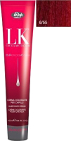 Крем-краска для волос Lisap Oil Protection Complex 6/55 (100мл, темный блондин красный интенсивный) - 