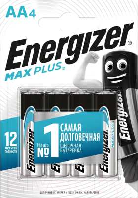 Комплект батареек Energizer Max Plus E91/AA BP4 / E301325002Н