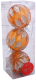 Набор шаров новогодних Зимнее волшебство Блестящие капельки / 4942067 (3шт, оранжевый) - 