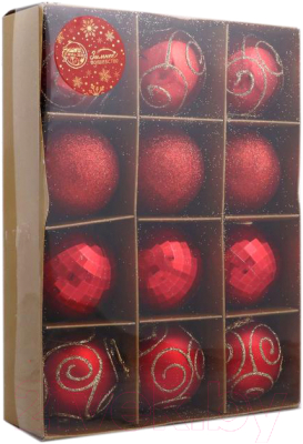 

Набор шаров новогодних Зимнее волшебство, Красный, Глория / 4962734