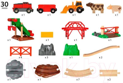 Железная дорога игрушечная Brio Сельское поселение с поездом / 33984