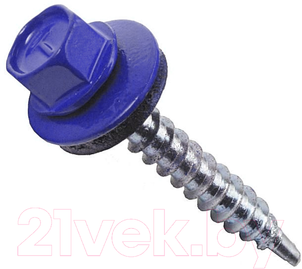 Саморез Starfix Кровельный по дереву 4.8х29 шайба с прокл. PT1 / SM-20836-5000 (5000шт, оцинкованный, RAL 5002 ультрамариново-синий) — фото 1