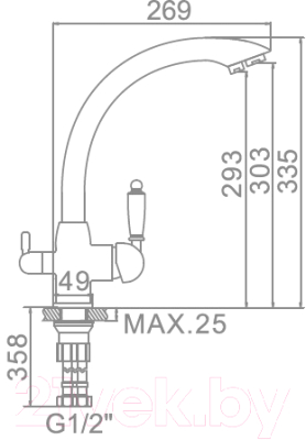 Смеситель Ledeme L4455-3W (белый, матовый)