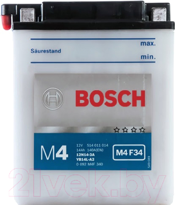 Мотоаккумулятор Bosch 12N14-3A 514011014 / 0092M4F340 (14 А/ч)