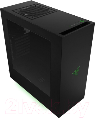 Корпус для компьютера NZXT S340 / CA-S340W-RA/-TH (черный/зеленый)