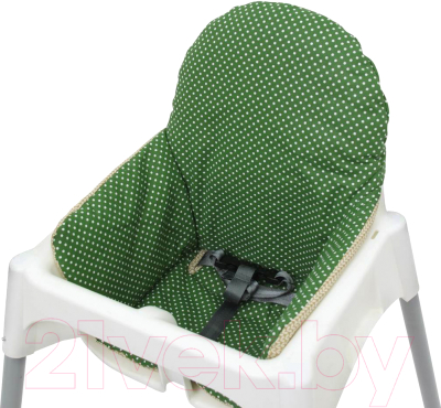 Вкладыш в стульчик для кормления Polini Kids Antilop в горошек (зеленый) - стульчик в комплект не входит.