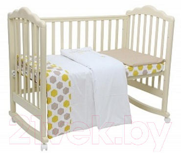 Комплект постельный для малышей Polini Kids Disney Baby. Медвежонок Винни и его друзья 3 (макиато/желтый)