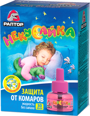 Наполнитель для фумигатора Раптор Некусайка жидкость от комаров для детей 30 ночей