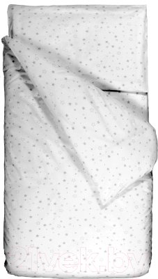 Комплект постельный для малышей Martoo Comfy B (бязь, серые звезды на белом)