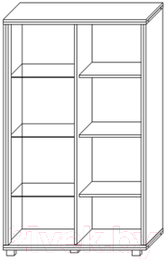 Шкаф с витриной Мебель-КМК Кристал 0650.5 левый (дуб юккон/белый жемчуг)