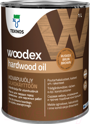Масло для древесины Teknos Woodex Hard Wood Oil (1л, коричневый)