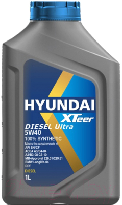 Моторное масло Hyundai XTeer Diesel Ultra 5W40 / 1011223 (1л)