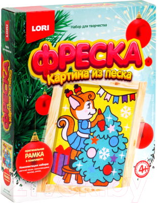 

Набор для творчества Lori, Фреска. Картина из песка Белочка у елочки / Кп-050
