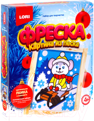 

Набор для творчества Lori, Фреска. Картина из песка Мышонок на санках / Кп-051