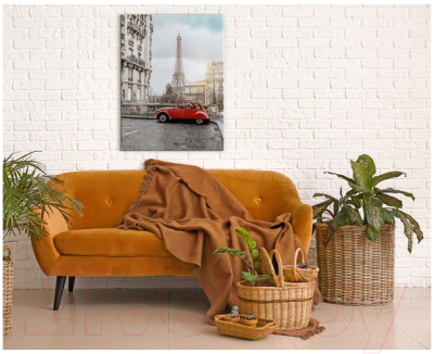Картина Orlix Красная машина в Париже / CA-12955