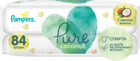 Влажные салфетки детские Pampers Pure Protection Coconut (2x42шт) - 