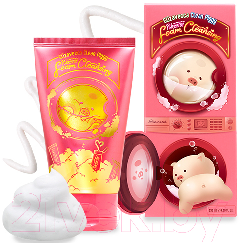 Пенка для умывания Elizavecca Clean Piggy Pinkenergy Foam Cleansing (120мл) — фото 2