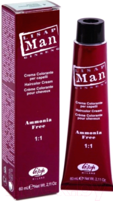 Крем-краска для волос Lisap Man 0.18 (60мл, светло-серебристый)