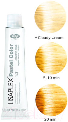 Крем-краска для волос Lisap Lisaplex Pastel Color Yellow Sunflower (60мл)