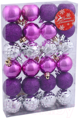 

Набор шаров новогодних Зимнее волшебство, Серебристый;розовый;фиолетовый, Виолет / 4192985