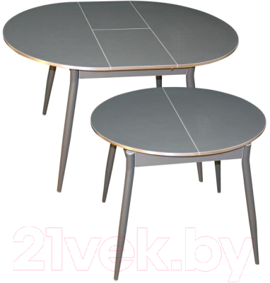 Обеденный стол Древпром Сириус М61 (графит/прямые ножки графит)