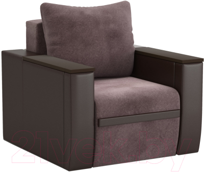 Кресло мягкое Sofos Атика New тип D нераскладное (Cortex Java/Teos Dark Brown/венге)