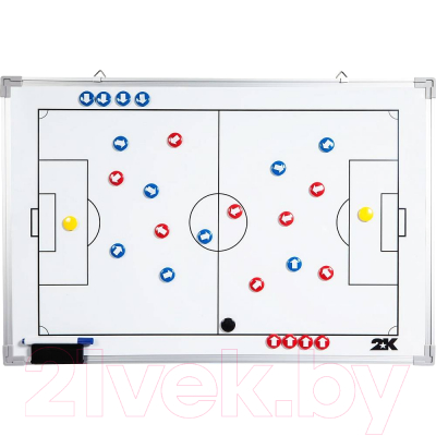 Тактическая доска 2K Sport Магнитно-маркерная для футбола / 127091 (белый)
