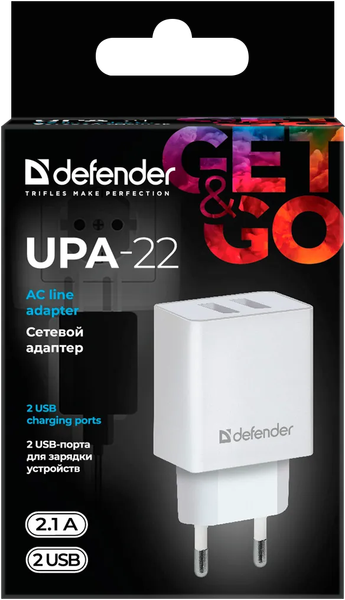 Адаптер питания сетевой Defender UPA-22 / 83580 (белый)