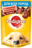 Влажный корм для собак Pedigree Для взрослых собак всех пород с говядиной и ягнёнком в соусе (85г) - 