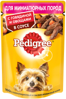 Влажный корм для собак Pedigree Для взрослых собак мелких пород с говядиной и овощами в соусе (85г) - 