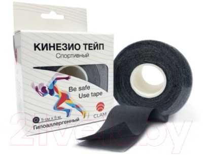 Кинезио тейп Clam К01 (черный)