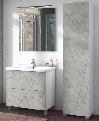Шкаф-пенал для ванной Vigo Geometry 450 (бетон)