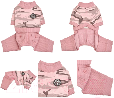 Спортивный костюм для животных Pinkaholic Marie / NAUD-OP7649-PC-L (L, розовый камуфляж)