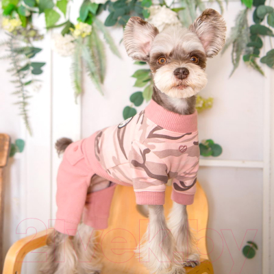 Спортивный костюм для животных Pinkaholic Marie / NAUD-OP7649-PC-S (S, розовый камуфляж)