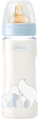 Бутылочка для кормления Chicco Original Touch Boy с латексной соской / 340728558 (330мл)
