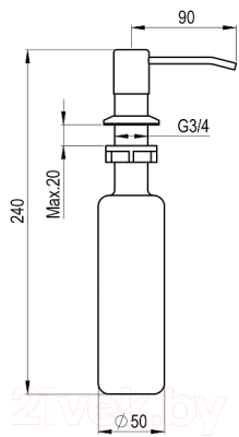 Дозатор встраиваемый в мойку GRANULA 1403 (шварц)