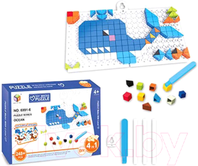 Развивающая игрушка Huada Мозаика. Треугольник и квадрат Океан / 1658309-6991-6