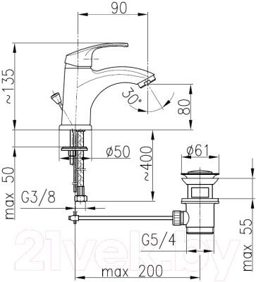 Смеситель Armatura Krzem 4212-815-00