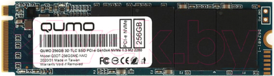 

SSD диск Qumo, Novation 3D 256GB PCI-2 Gen3x4 NVMe 1.3 M2 2280 (Q3DT-256GSME-NM