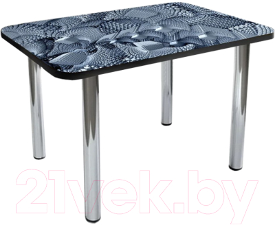 Обеденный стол Solt №40 110x70 (кромка черная/ноги хром)