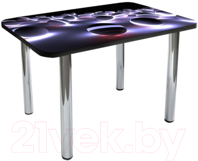 Обеденный стол Solt №53 110x70 (кромка черная/ноги хром)
