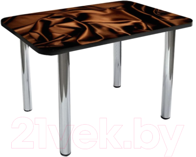 Обеденный стол Solt №113 110x70 (кромка черная/ноги хром)