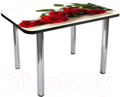Обеденный стол Solt №114 110x70 (кромка черная/ноги хром)