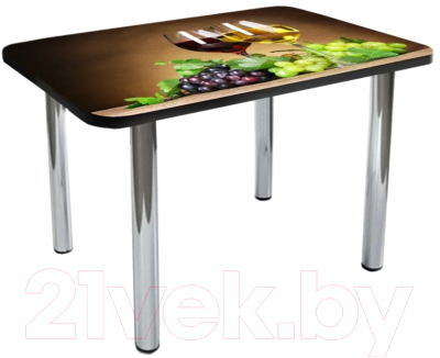 Обеденный стол Solt №202 100x60 (кромка черная/ноги хром)