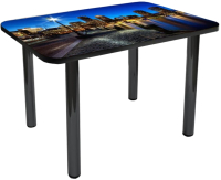 Обеденный стол Solt №52 100x60 (кромка черная/ноги черные) - 