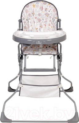 Стульчик для кормления Polini Kids Hello Baby 152. Единорог (серый)