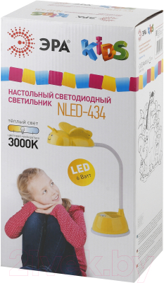 Настольная лампа ЭРА NLED-434-6W-Y (желтый)