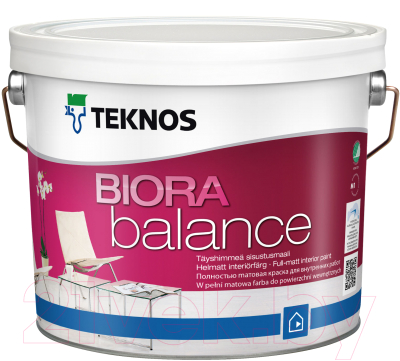 

Краска Teknos, Белый;прозрачный, Biora Balance Base 1
